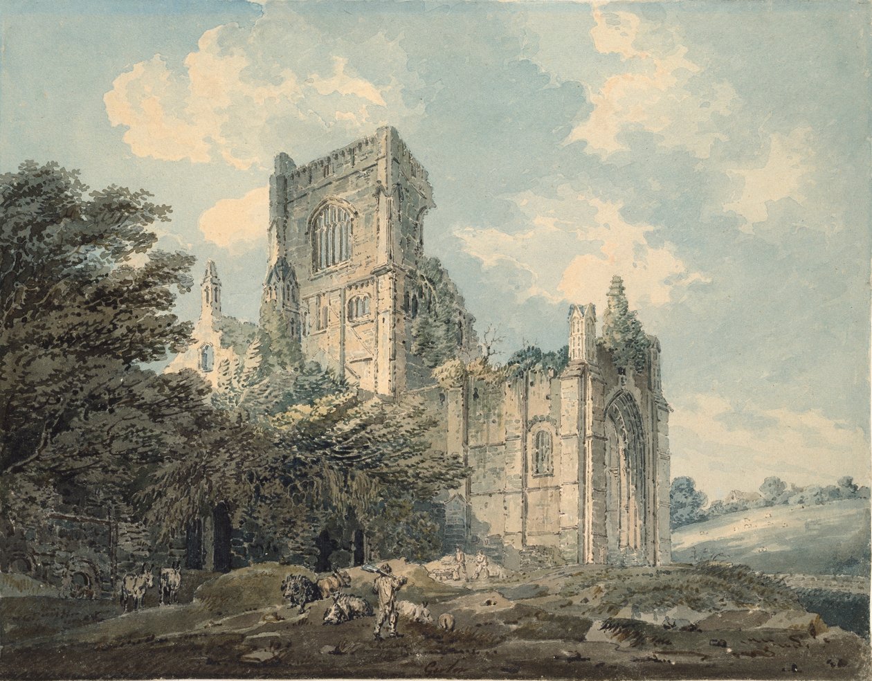 Abbaye de Kirkstall, Yorkshire, vers 1790-1802 - Thomas Girtin