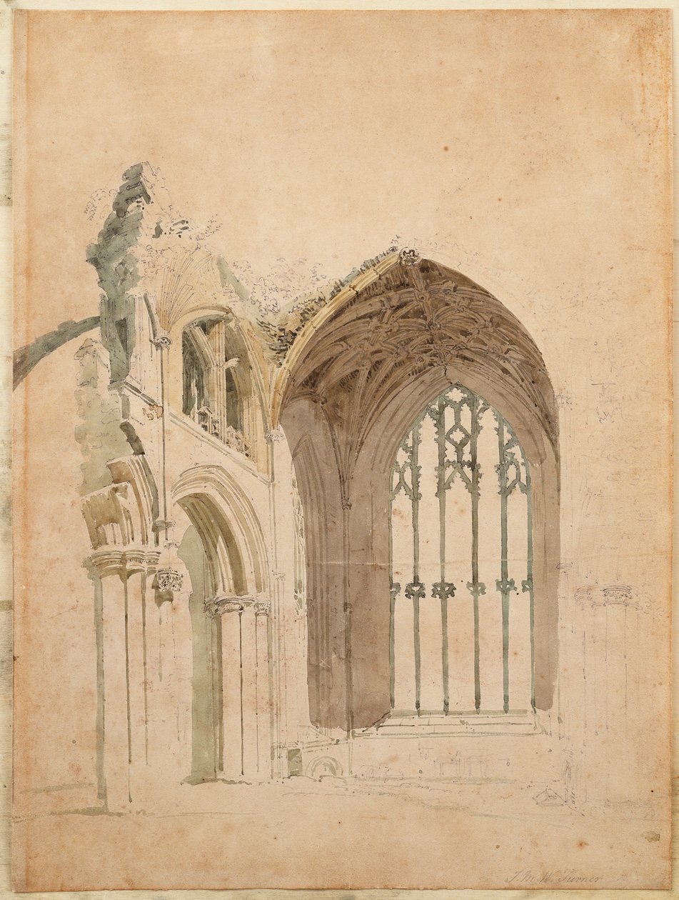 Abbaye de Melrose : La fenêtre est, vers 1770 - Thomas Girtin