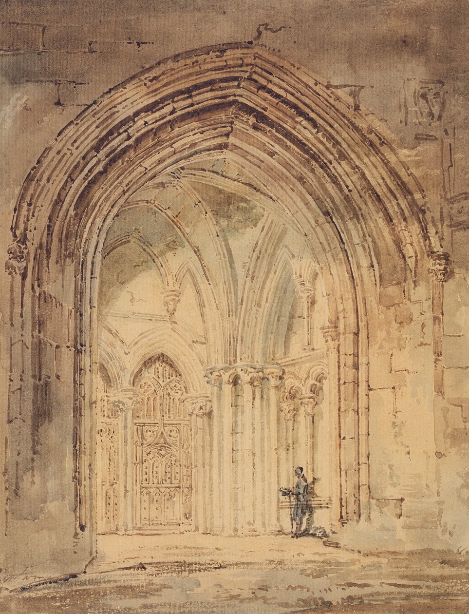 Cathédrale de St. Alban, Hertfordshire, vers 1797 - Thomas Girtin