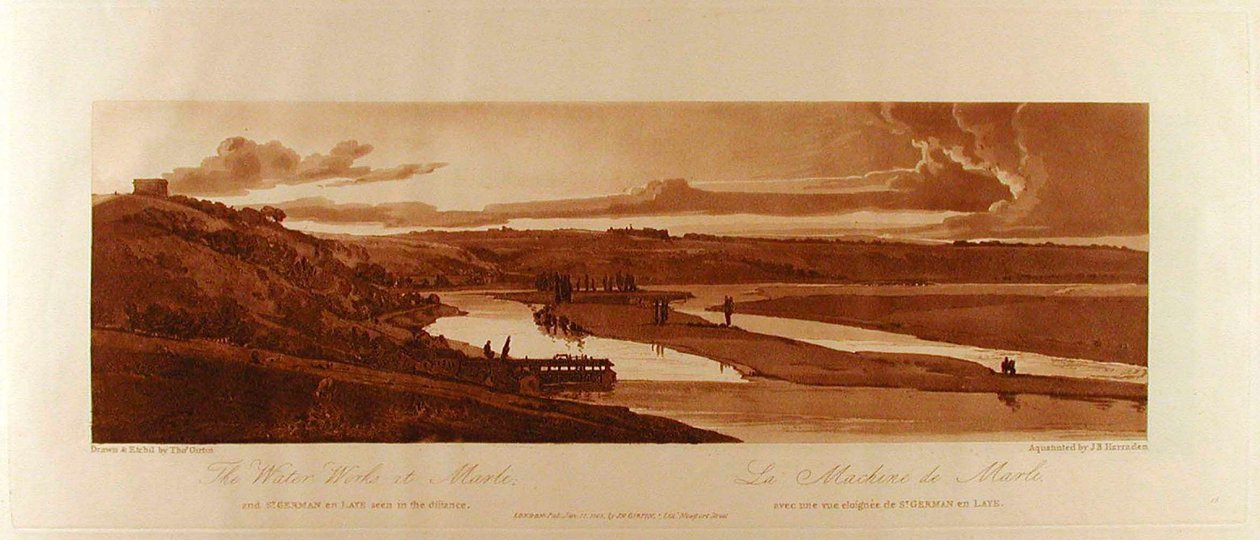 Die Wasserwerke von Marli und St. Germain en Laye in der Ferne - Thomas Girtin