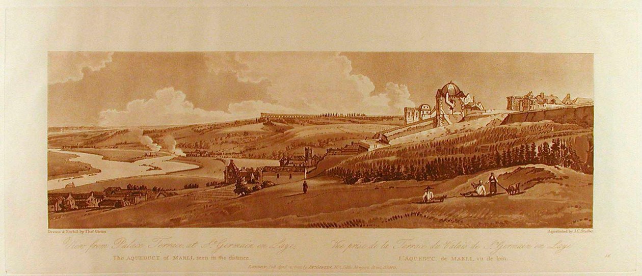 Blick von der Palastterrasse in St. Germain, das Aquädukt von Marli in der Ferne - Thomas Girtin