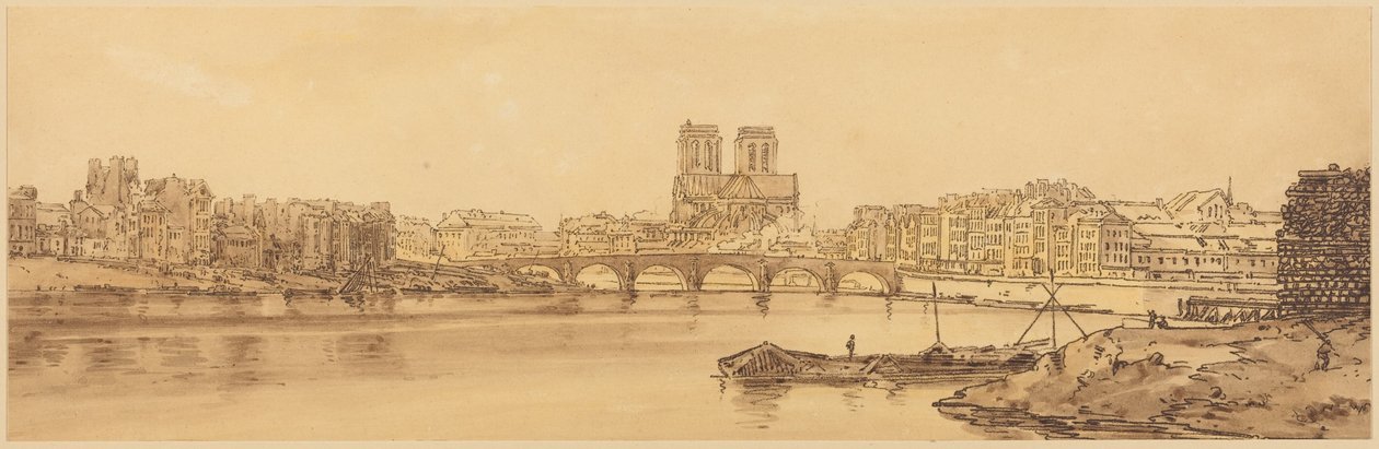 Vue du pont de la Tournelle et de Notre-Dame prise depuis l