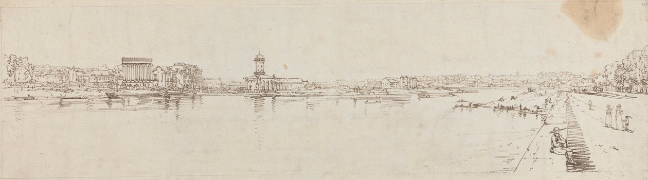 Vue du village de Chaillot prise du pont de la Concorde - Thomas Girtin