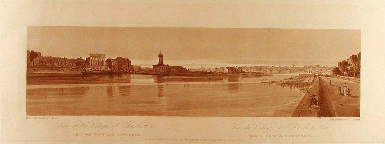 Ansicht des Dorfes Chaillot &c vom Pont de la Concorde aus gesehen - Thomas Girtin