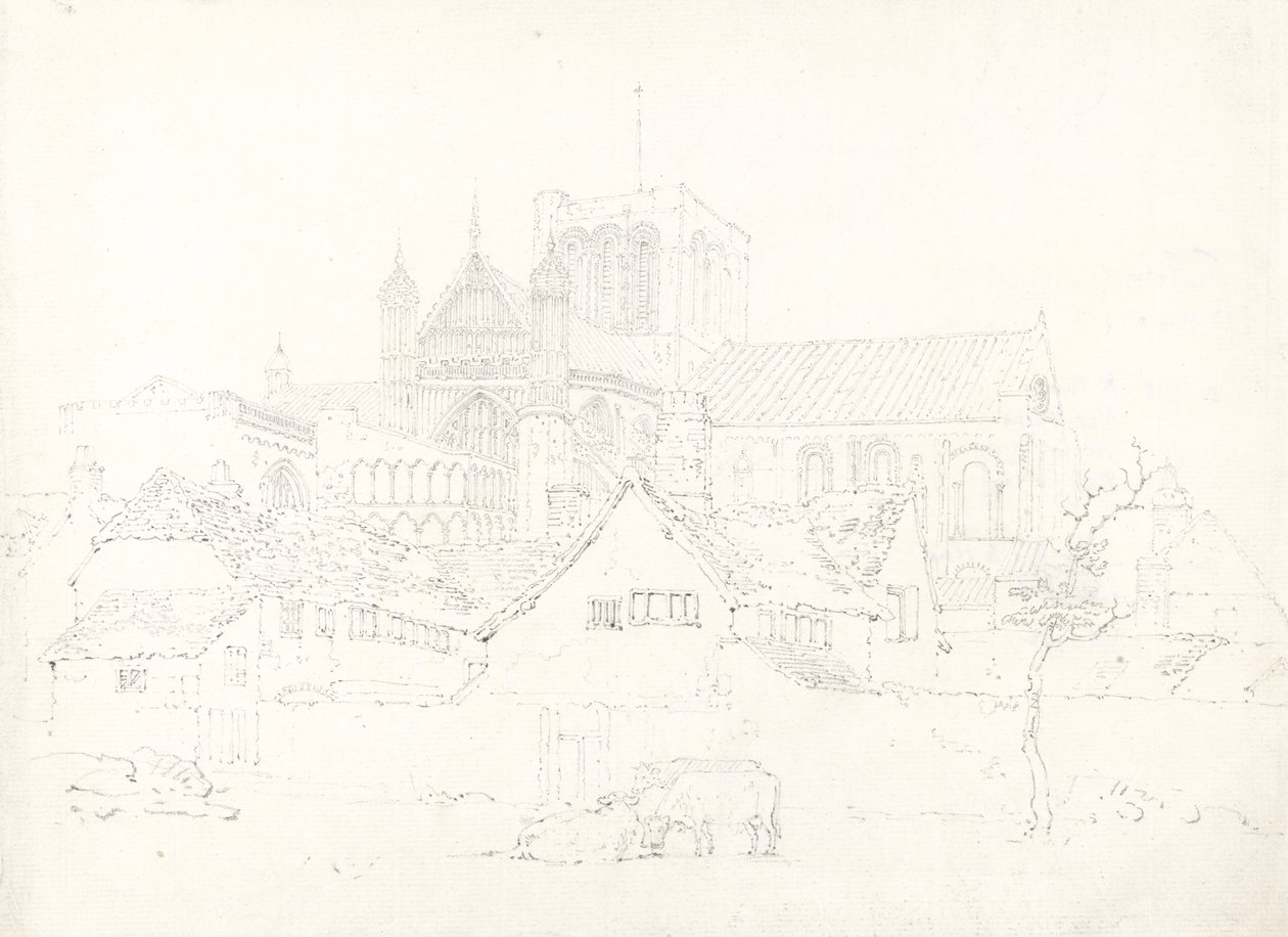 Cathédrale de Winchester, vue du nord-est - Thomas Girtin