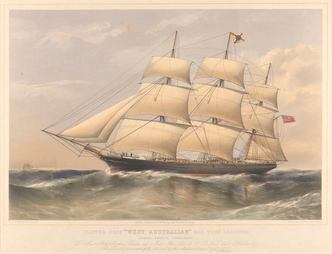 Clipper West Australian 600 tonnes, vers 1857-60 - Thomas Goldsworth Dutton