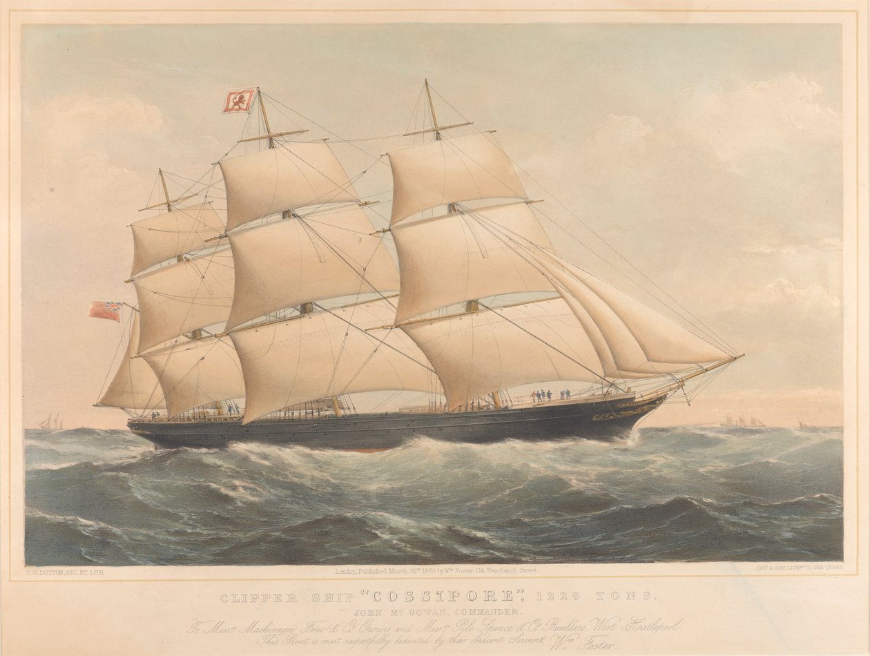 Clipper ship Cossipore 1226 tonnes - Thomas Goldsworth Dutton