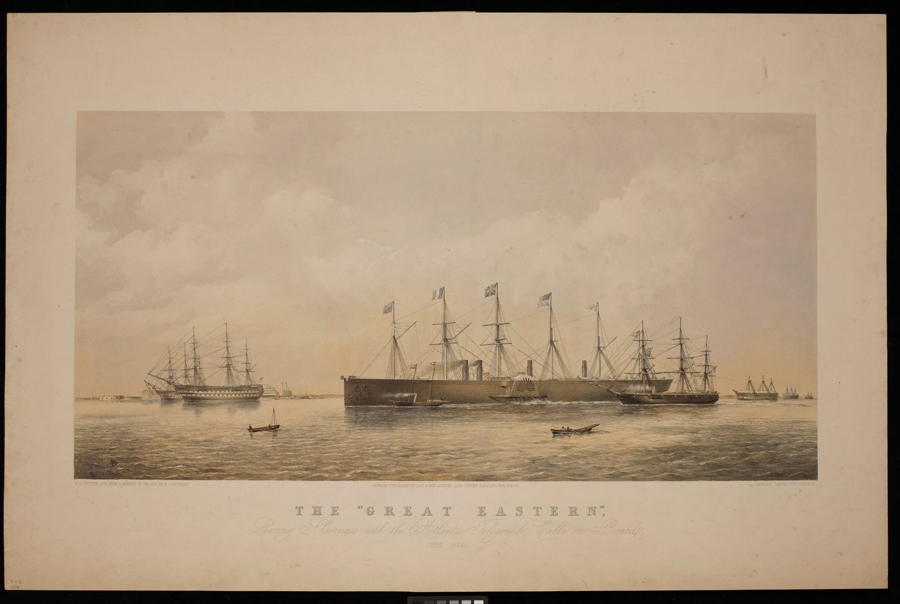 Le Great Eastern, quittant Sheerness avec le câble télégraphique atlantique à bord, juin 1866 - Thomas Goldsworth Dutton
