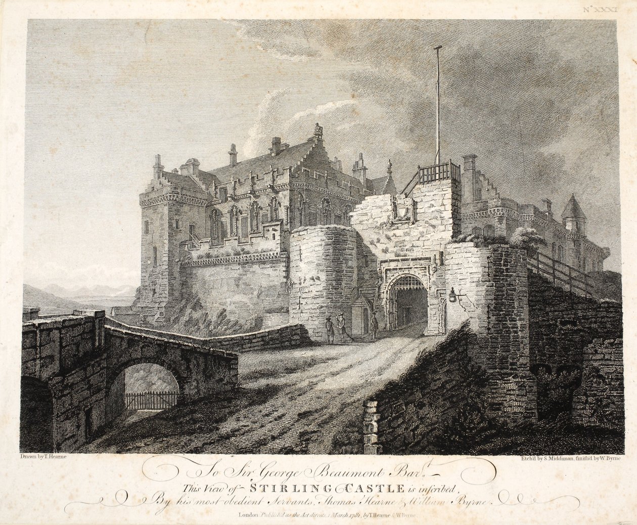 Vue du château de Stirling, gravé par William Byrne, pub. 1781 - Thomas Hearne