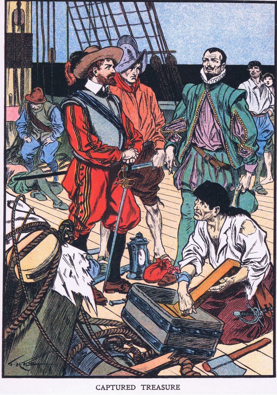 Trésor capturé (lithographie couleur) - Thomas Heath Robinson