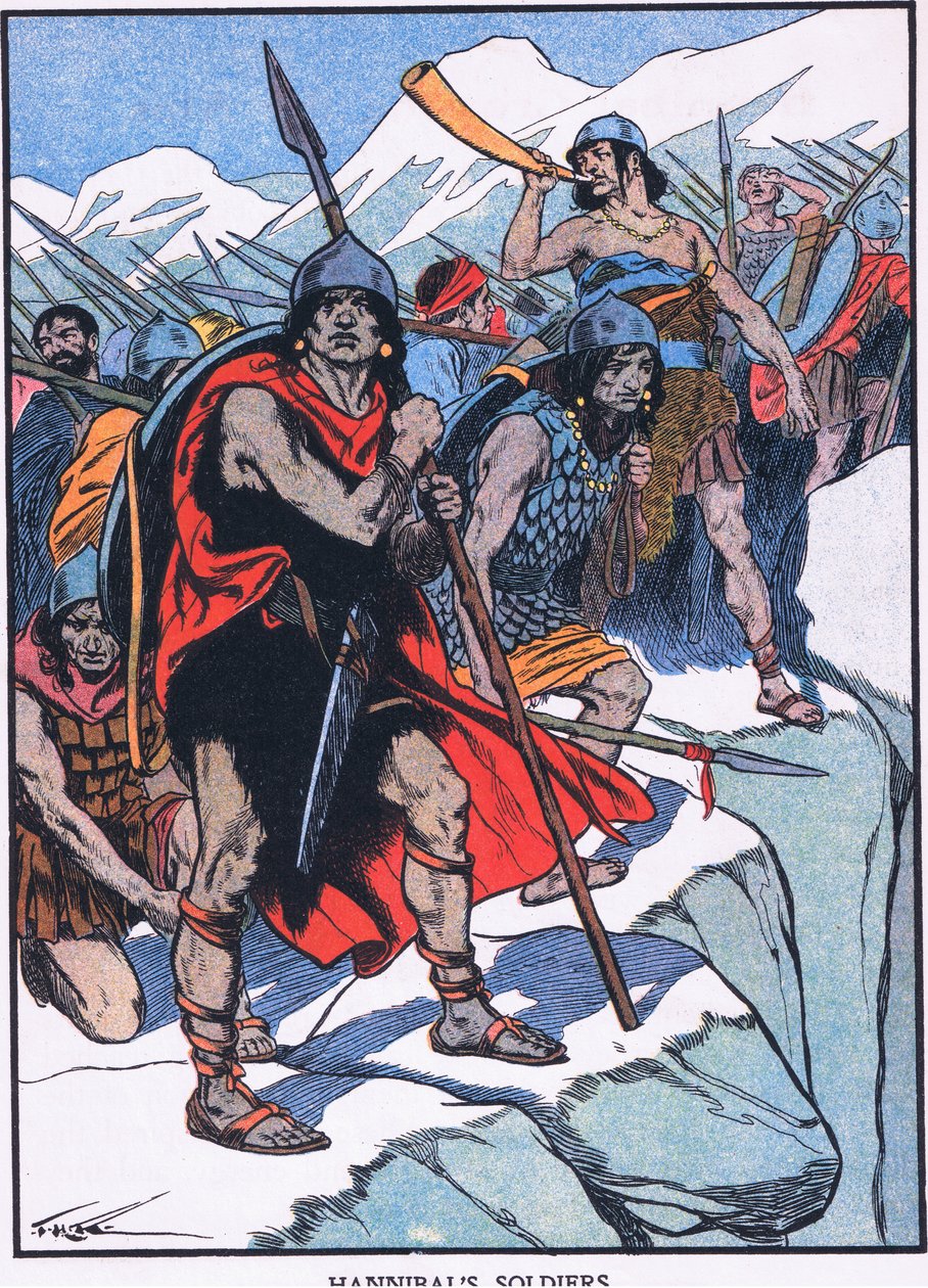 Soldats Hannibals (lithographie couleur) - Thomas Heath Robinson