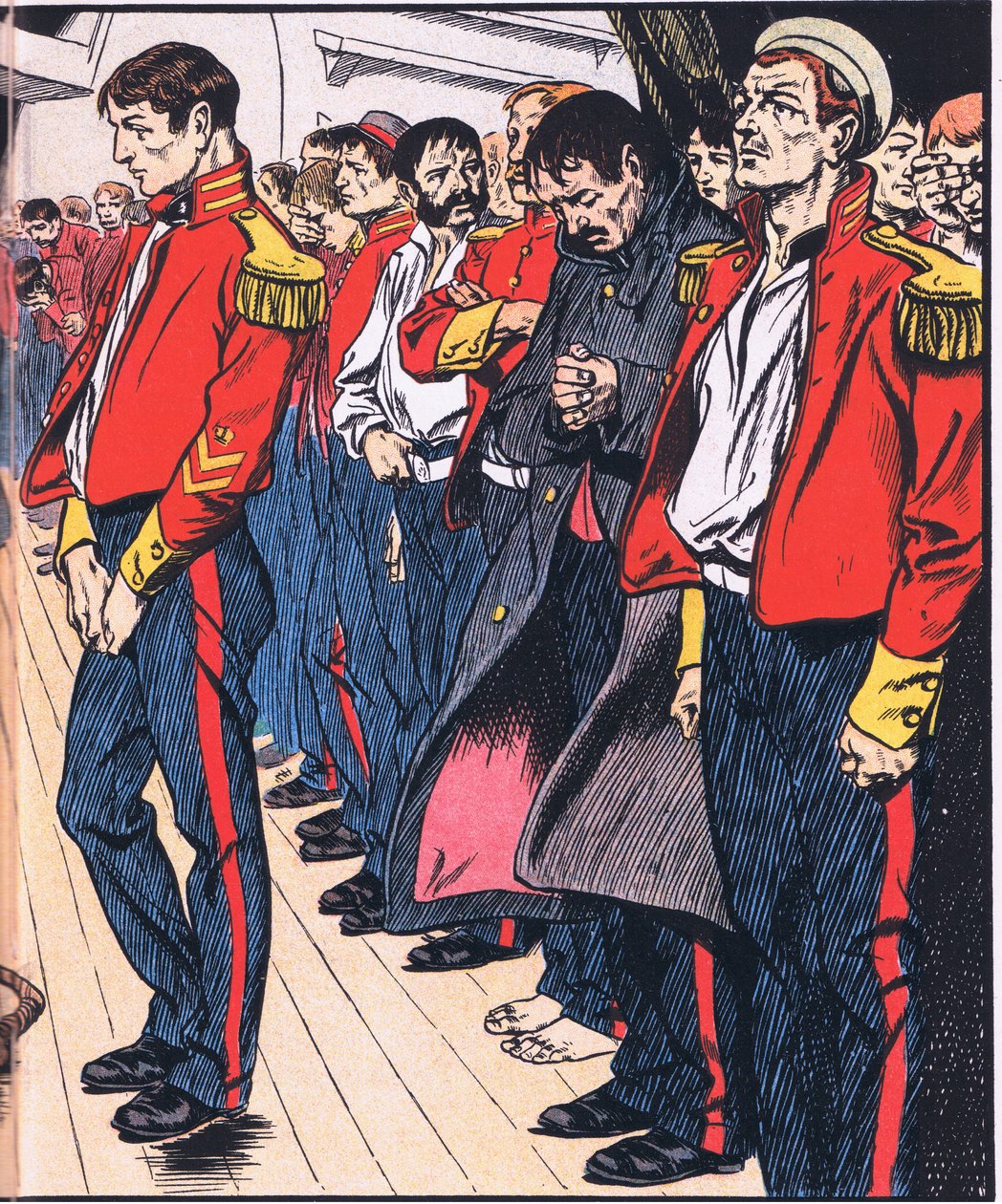 Les héros du Birkenhead (lithographie couleur) - Thomas Heath Robinson