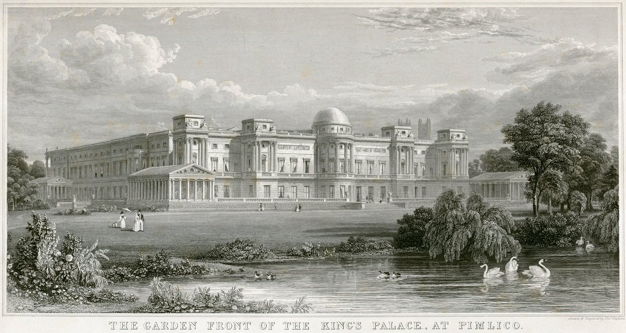 La façade du jardin du palais du roi à Pimlico, Buckingham Palace, Londres - Thomas Higham