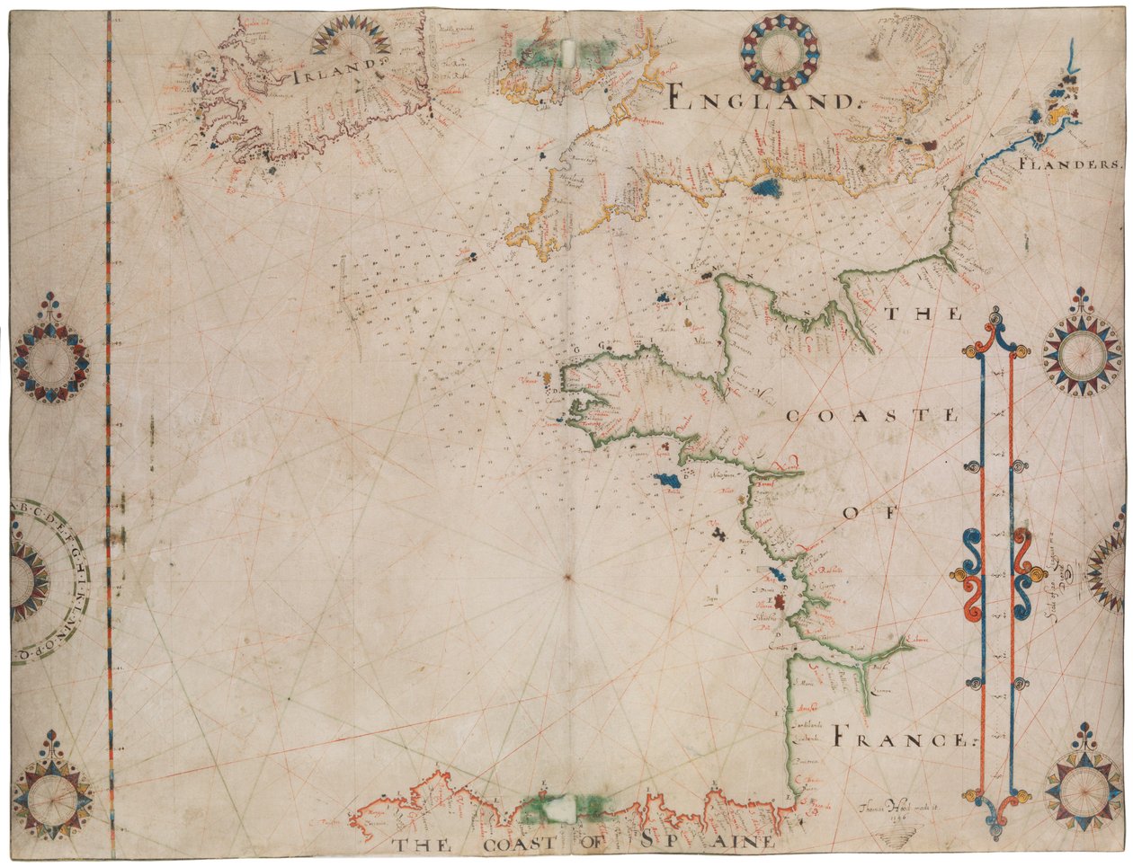 Carte du golfe de Gascogne et de la Manche - Thomas Hood