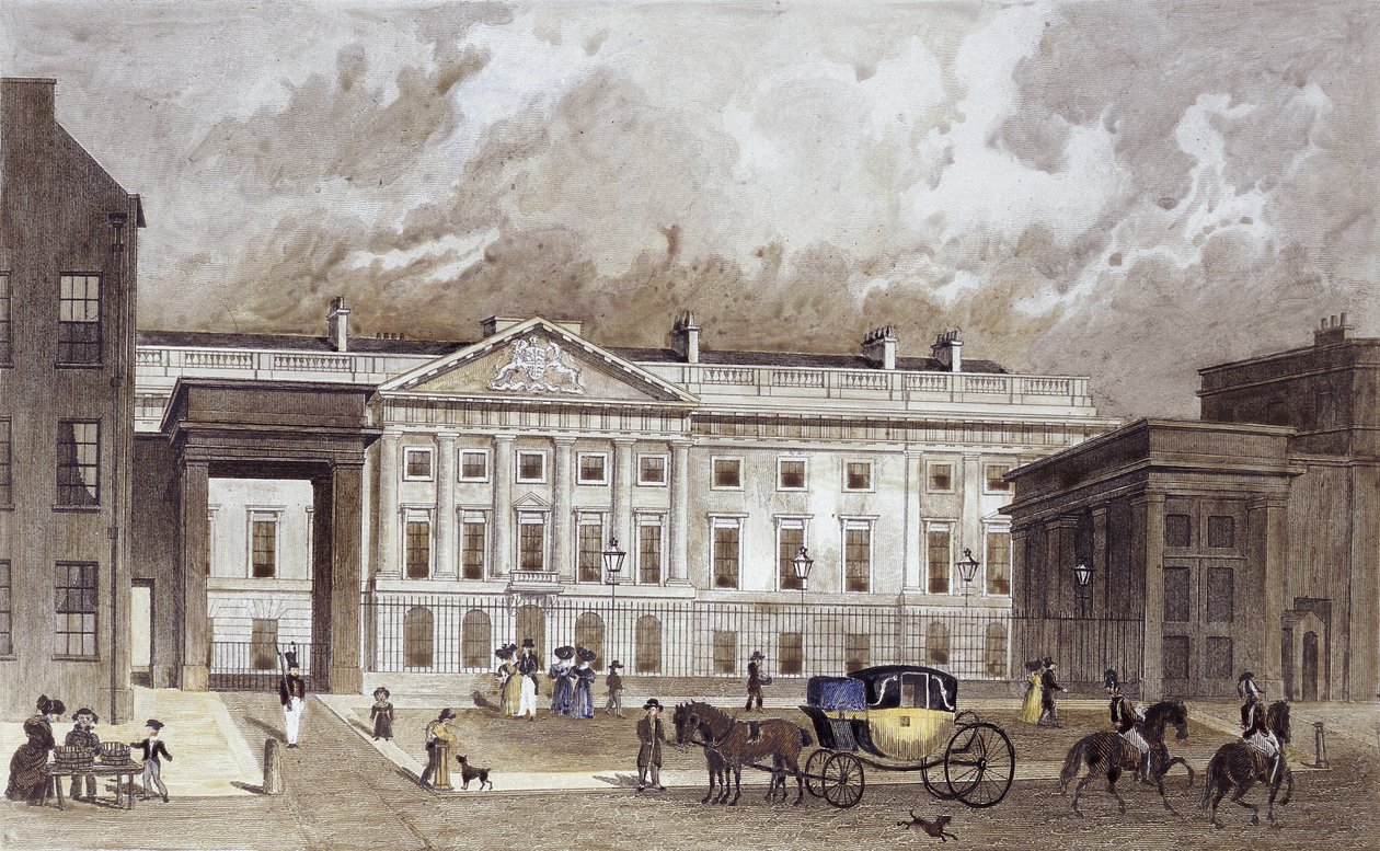 Gravure contemporaine de la nouvelle Monnaie royale, c.1830 - Thomas Hosmer Shepherd