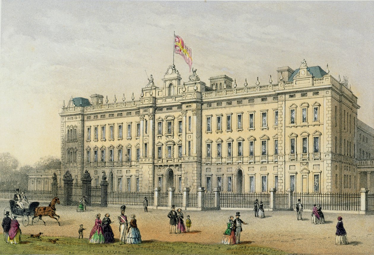 Palais de Buckingham, gravé par Bachelier, pub. 1854 - Thomas Hosmer Shepherd