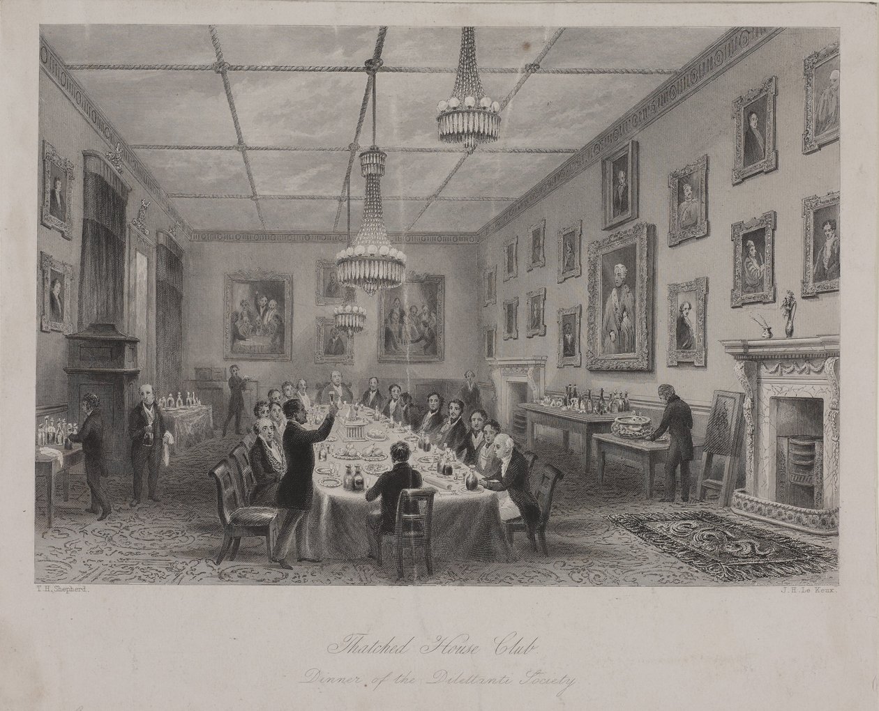 Réunion dîner de la société Dilettanti, Thatched House Tavern sur St James