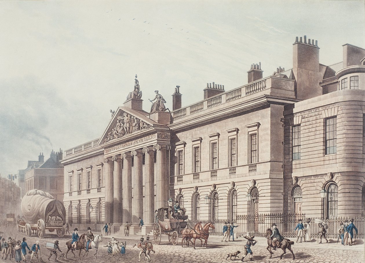 East India House, gravé par Joseph Constantine Stadler (fl.1780-1812), pub. par Ackermann