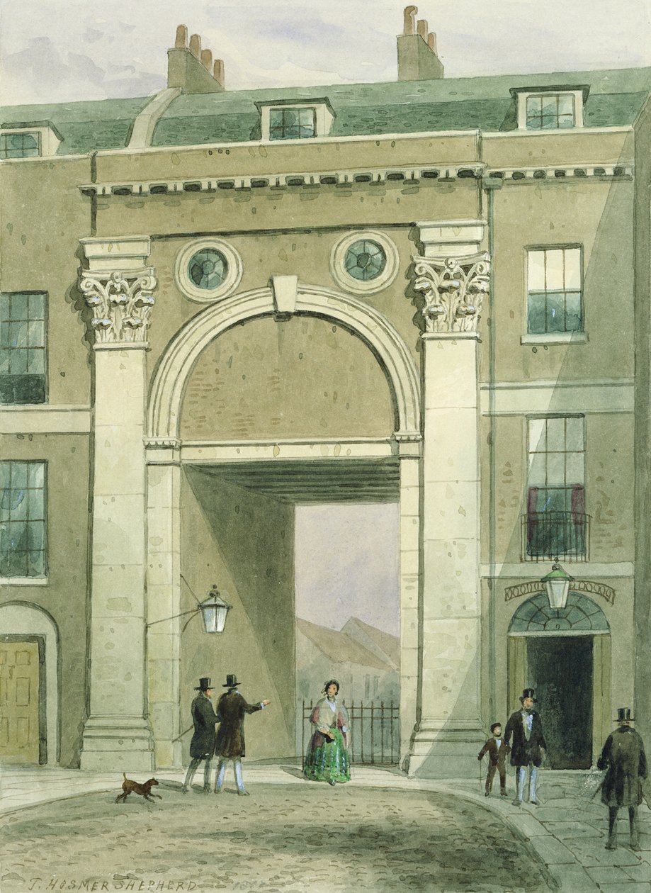 Porte vers la rivière, Essex Street, 1857 - Thomas Hosmer Shepherd