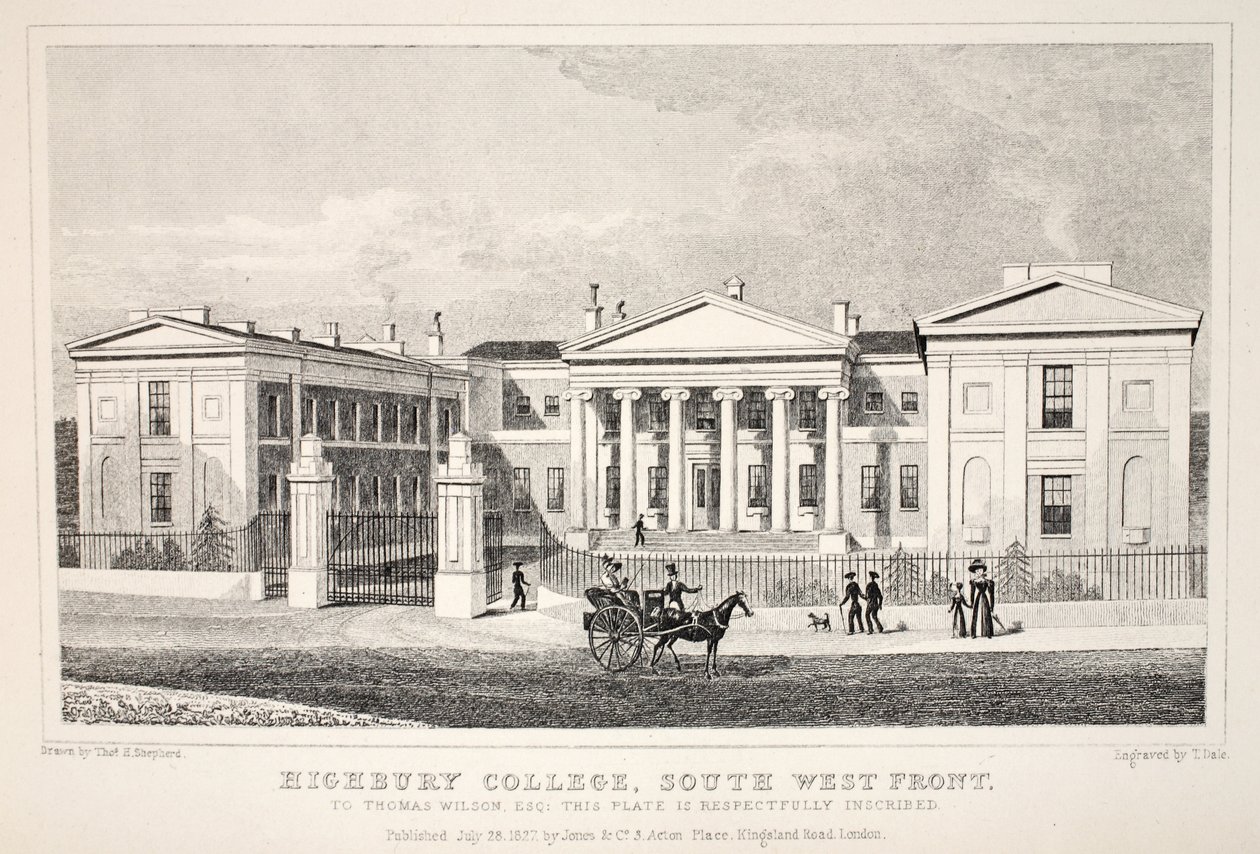 Highbury College, façade sud-ouest, de 