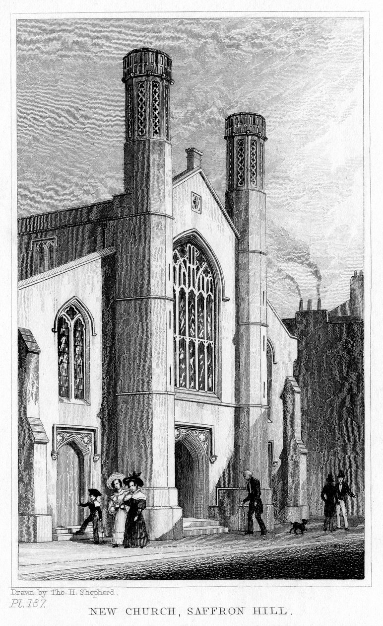 Nouvelle Église, Saffron Hill, Camden, Londres, 19e siècle - Thomas Hosmer Shepherd