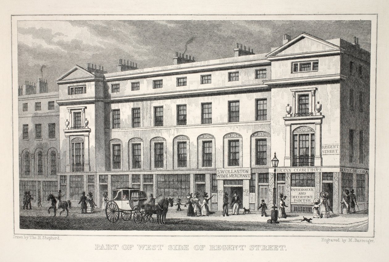 Partie du côté ouest de Regent Street, de 