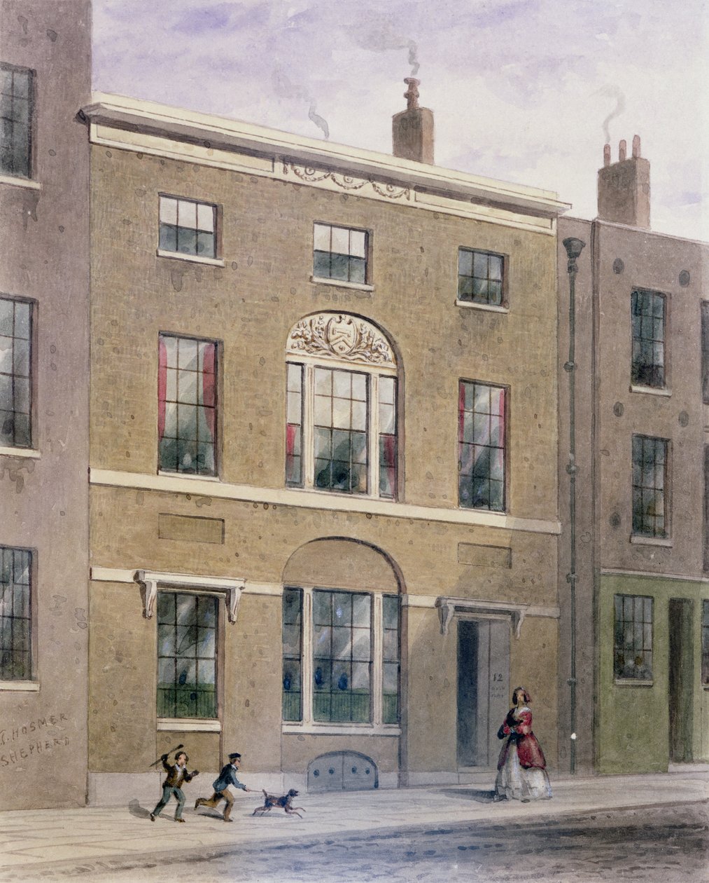 Plumbers Hall dans Great Bush Lane, Cannon Street, 1851 - Thomas Hosmer Shepherd