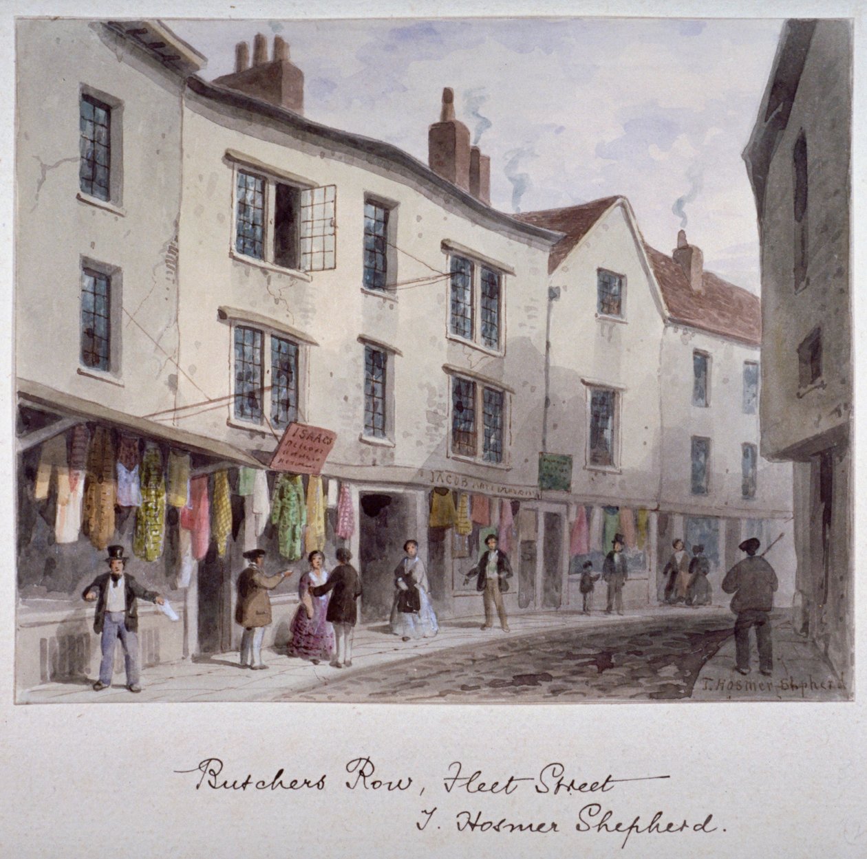 Probablement une vue de Holywell Street, Westminster, Londres, vers 1850 - Thomas Hosmer Shepherd
