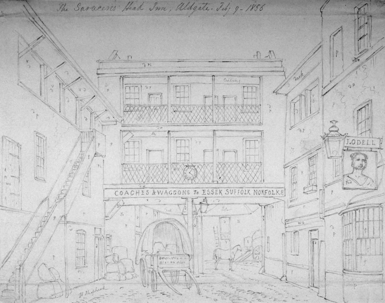 Auberge de la Tête de Sarrasin, Aldgate, Londres - Thomas Hosmer Shepherd