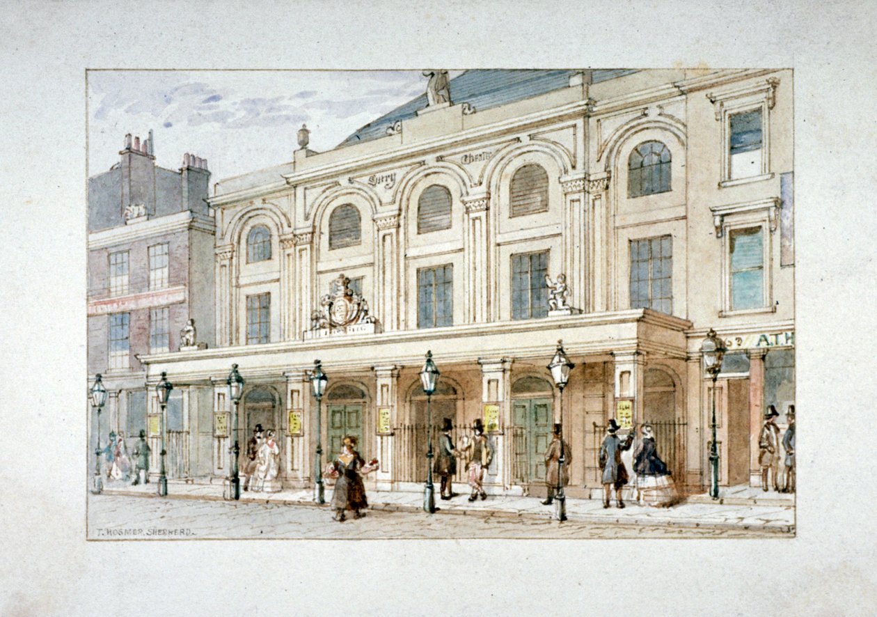 Théâtre de Surrey et Café de Surrey sur Blackfriars Road, Southwark, Londres, vers 1835 - Thomas Hosmer Shepherd
