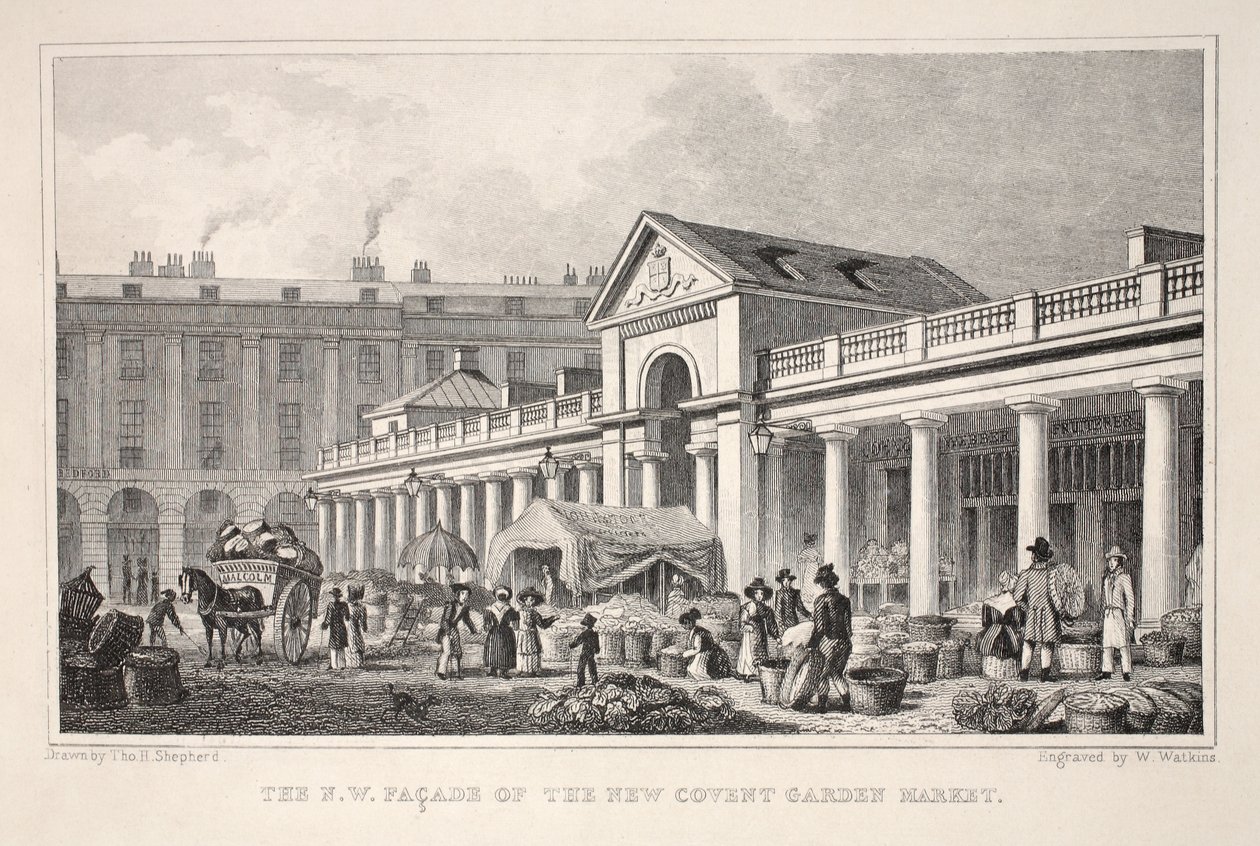 La façade N.O. du nouveau marché de Covent Garden, de 