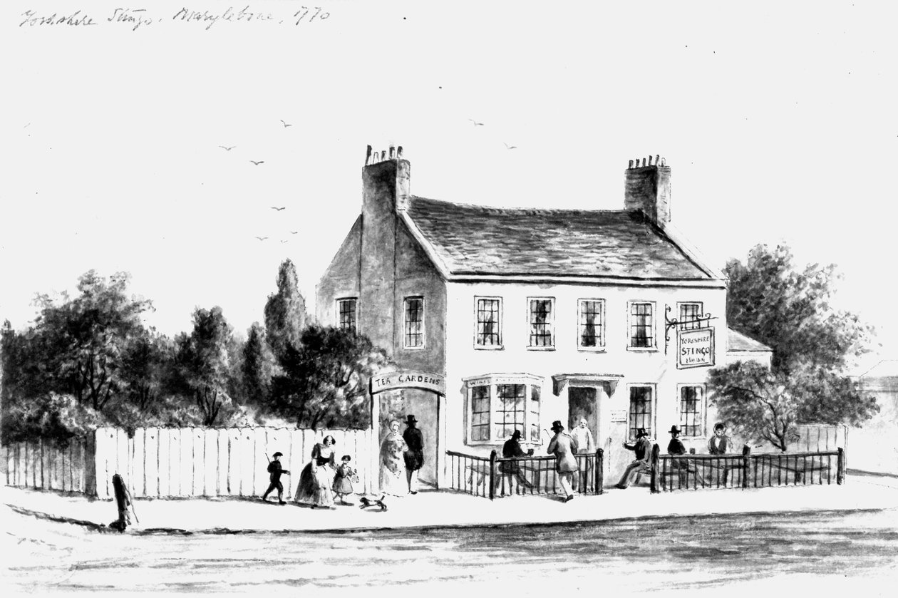 Vue de la taverne Yorkshire Stingo à Paddington, 1860-1859 (dessin) - Thomas Hosmer Shepherd