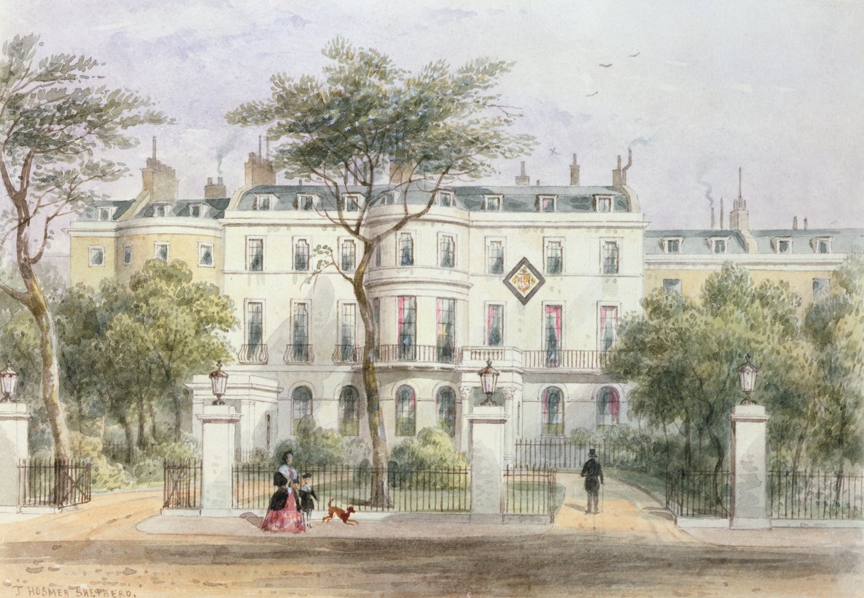 Façade ouest de la maison de Sir Robert Peel dans Privy Garden (1788-1850) 1851 - Thomas Hosmer Shepherd