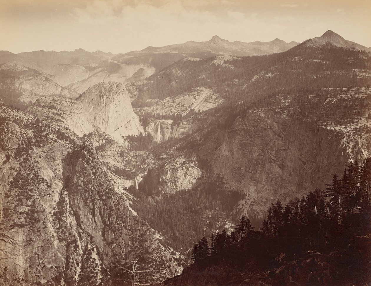[La vallée de Yosemite vue du ciel] / [Yowiye et Piwyack. Vernal et Nevada Fall. Vallée de Yosemite depuis Glacier Point] / [Yowiye et Piwyack. - Thomas Houseworth and Company