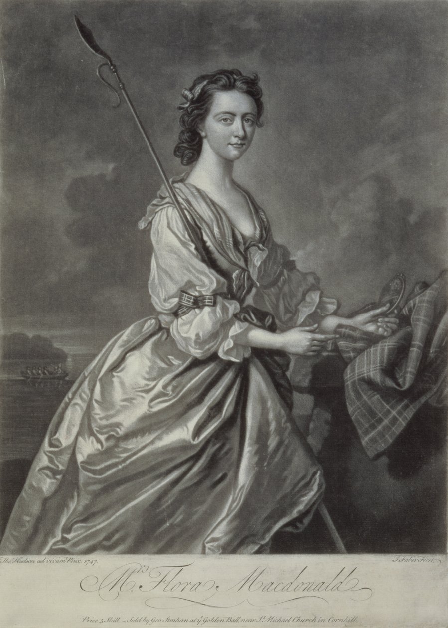 Flora MacDonald (1722-90), gravée par J. Faber, 1747 - Thomas Hudson