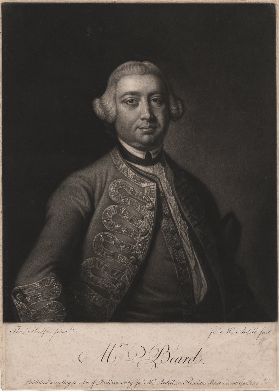 M. Beard, gravé par James McArdell (c.1729-65), 1764 - Thomas Hudson