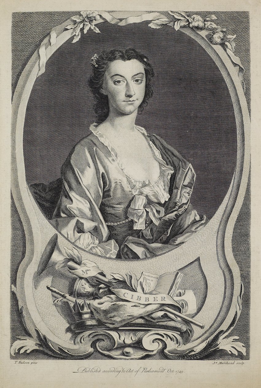 Mme Cibber, gravée par J. Marchand, 1749 - Thomas Hudson