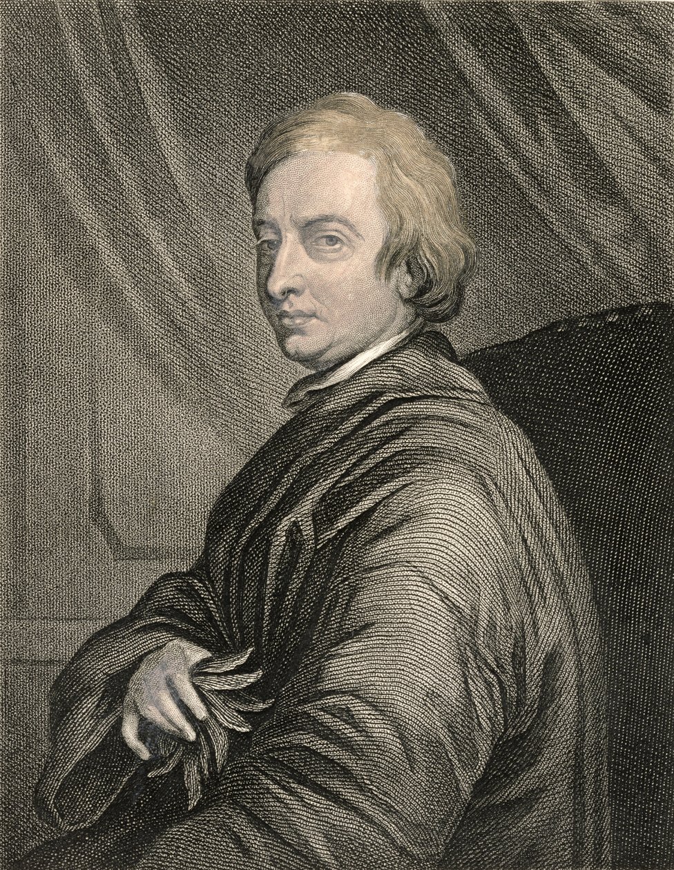 Portrait de John Dryden (1631-1700) gravé par Charles Edward Wagstaff (né en 1808) pub. par William Mackenzie - Thomas Hudson