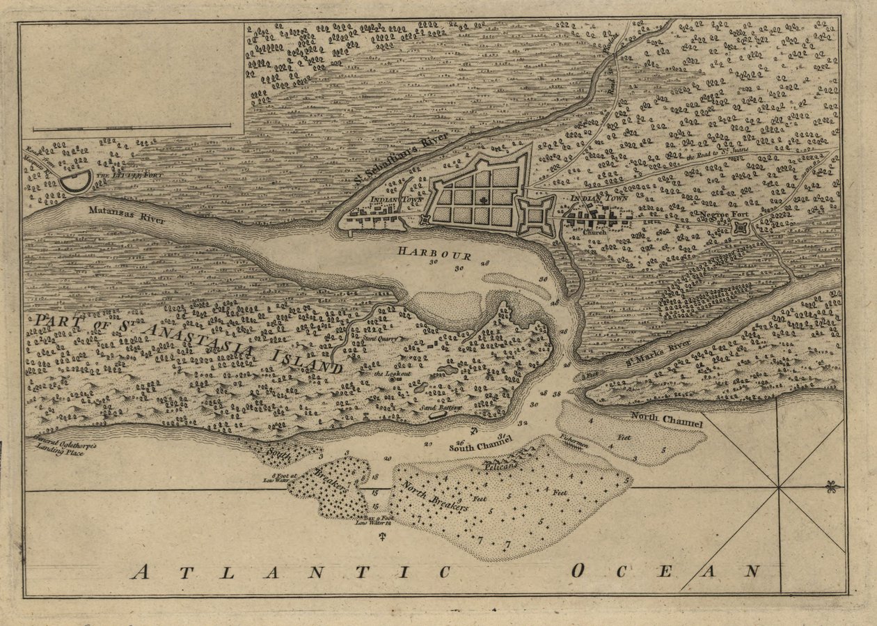 (Plan de la ville et du port de St. Augustine. LOC 75693262 - Thomas Jefferys
