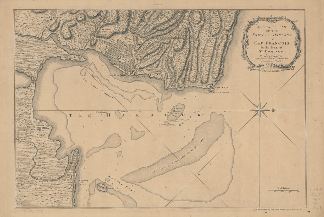 Plan authentique de la ville et du port de Cap-François dans l