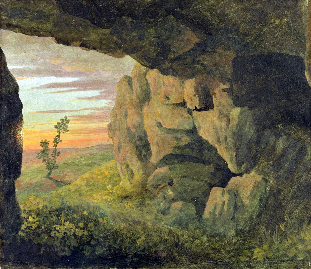 Une caverne près de Sainte-Agnès sans la Porta Pia - Thomas Jones