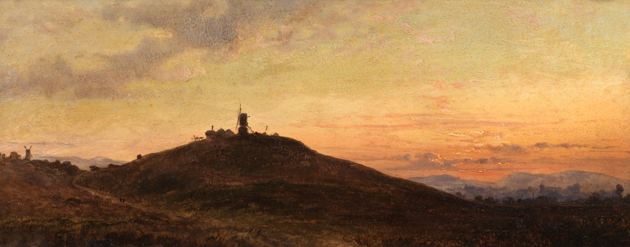 Moulin à vent au coucher du soleil - Thomas Jr. Whittle