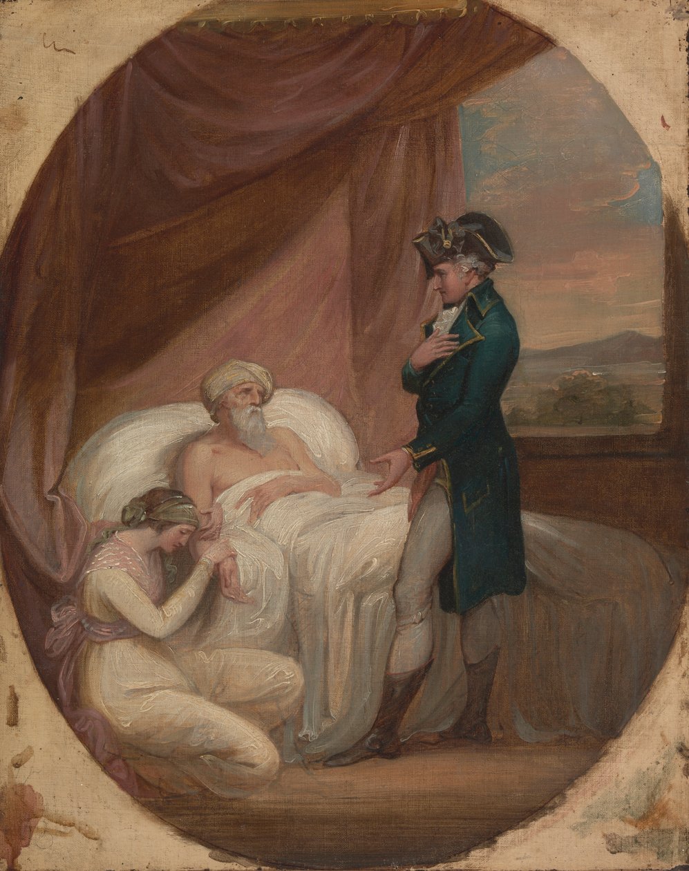 Le brahmane confiant sa fille Coraly aux soins de Blandford - Thomas Kirk