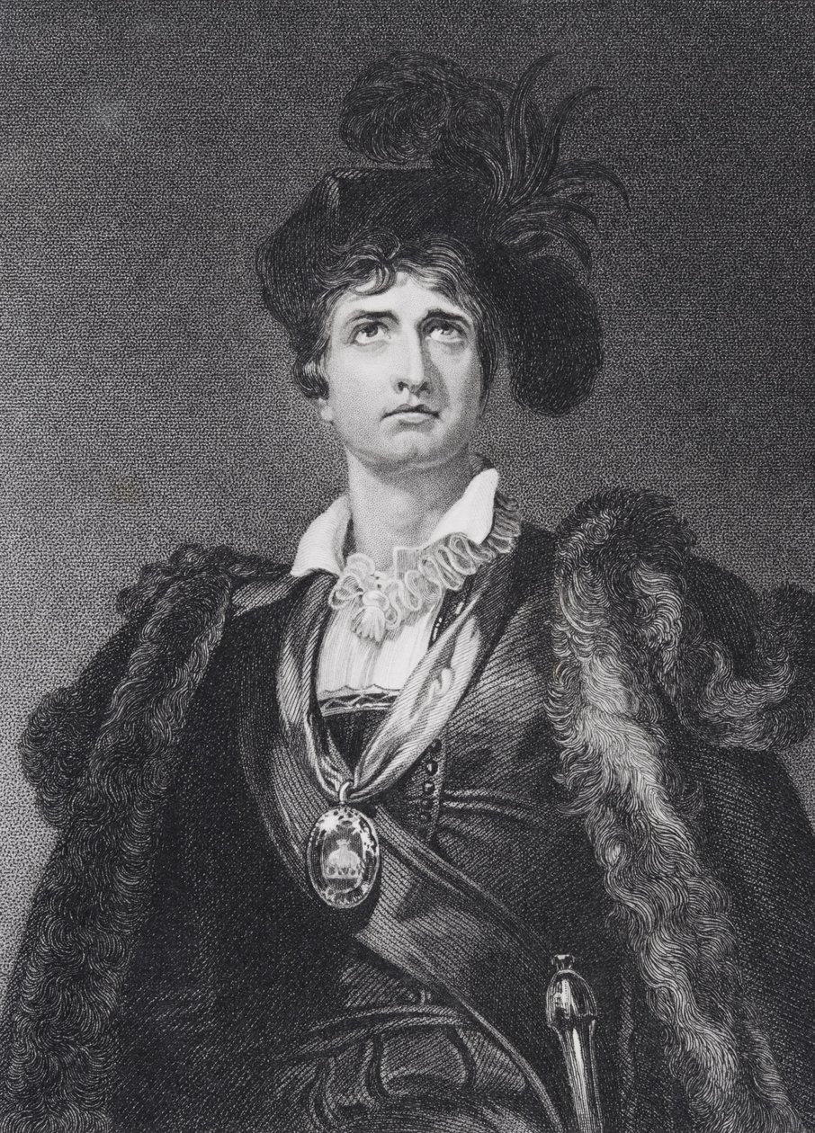 John Philip Kemble en Hamlet, gravé par G. Adcock - Thomas Lawrence