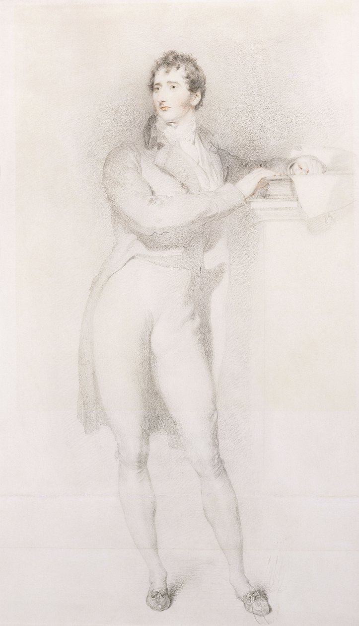 Portrait de Sir Francis Burdett, Bart, petit en pied, debout près d