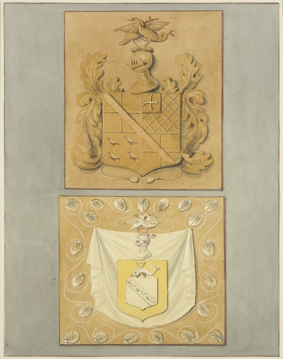 Armoiries sur le portail du manoir de Langton, sur le dos - Thomas Leeson the Elder Rowbotham