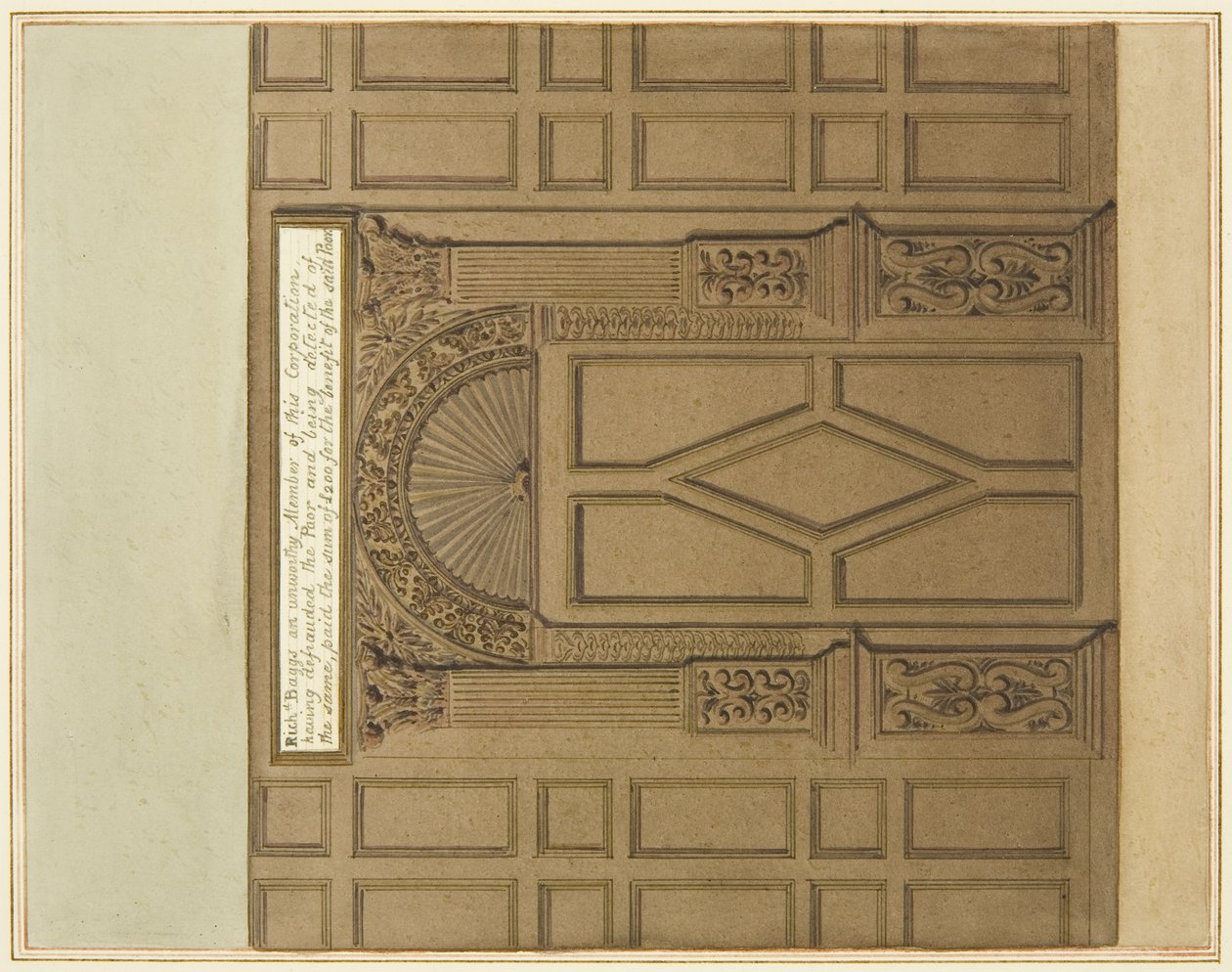 Porte intérieure de la grande salle de la Monnaie, maintenant l