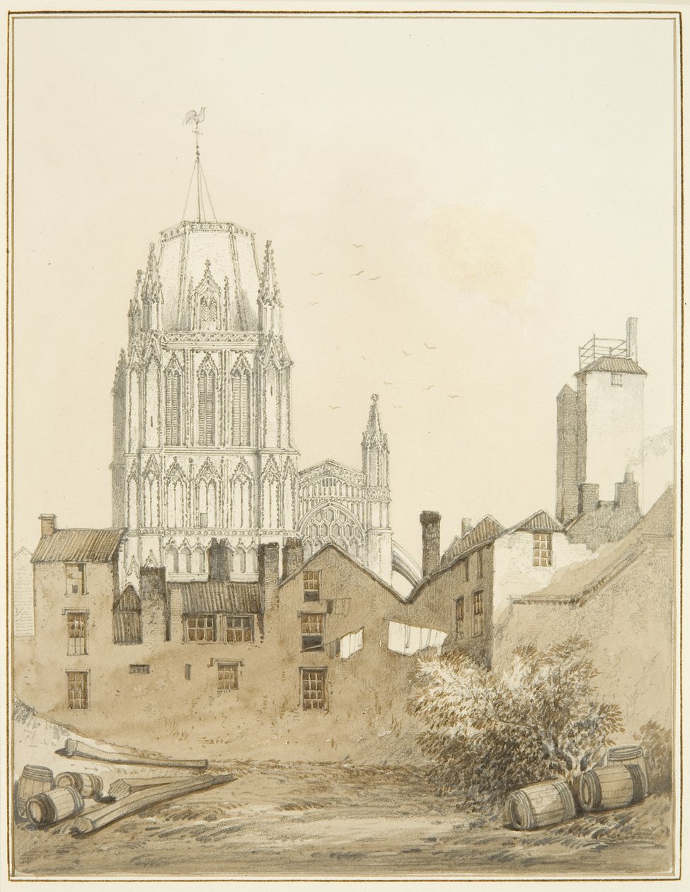 Église de Redcliffe et partie de Redcliffe Hill avec la tour de tir - Thomas Leeson the Elder Rowbotham