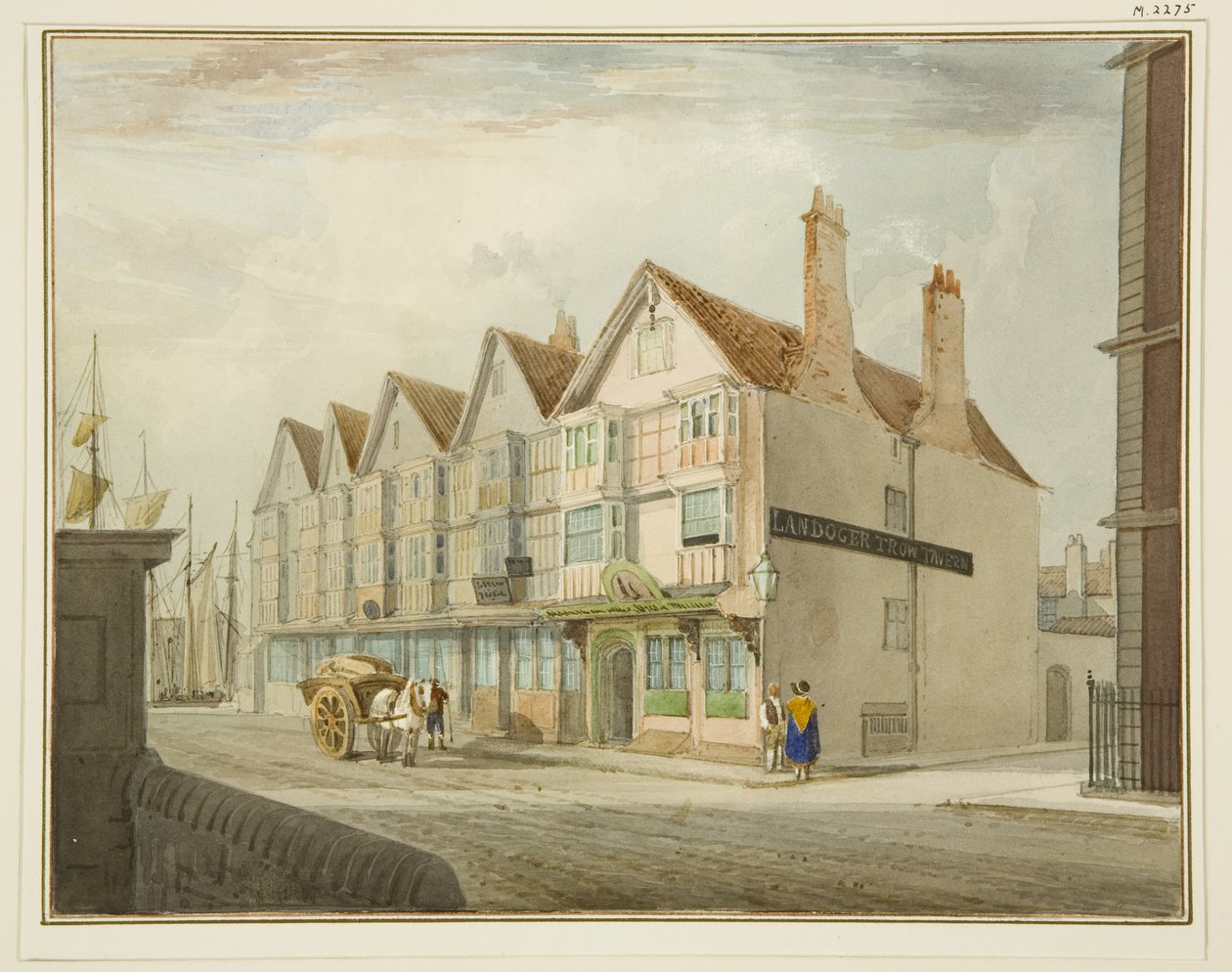 Côté sud de King Street avec Llandoger Trow - Thomas Leeson the Elder Rowbotham