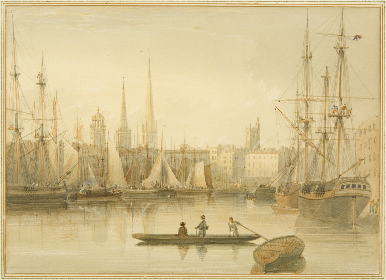 Vue du port flottant depuis Redcliffe Back Ferry - Thomas Leeson the Elder Rowbotham
